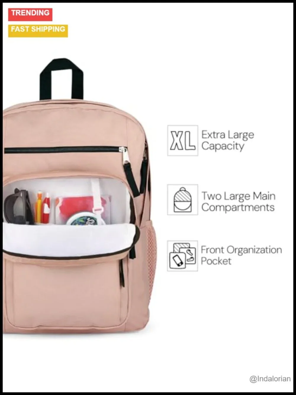 Laptop Backpack with Ergonomic Shoulder Straps, 15